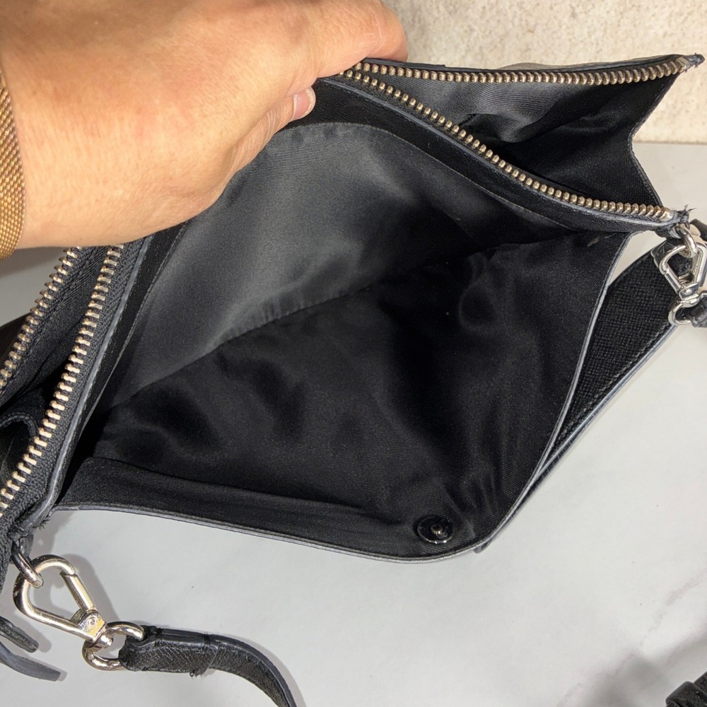 White House Black Market Black Wristlet Clutch - OS - Striped Saffiano Preppy - Picture 12 of 13